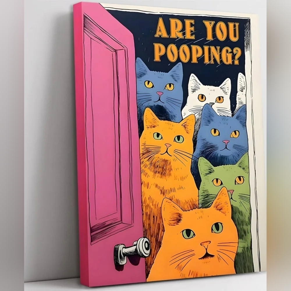 Cat Print Wall Art Canvas Wall Decor Funny